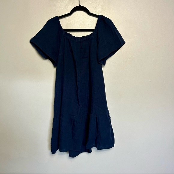 GAP Gauze Squareneck Mini Dress Navy Blue Size Medium NWT New - Picture 4 of 7